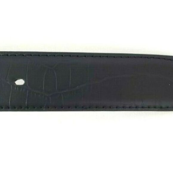 Men's Leather 1.25" Non Reversible Belt Black Croc - Picture 7 of 9